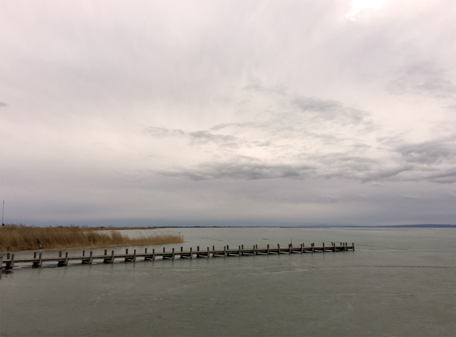 Lake Neusiedl, a winter view from Weiden to Podersdorf